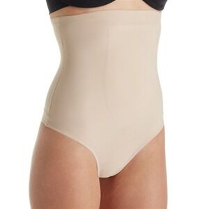 NWT TC Fine Intimates SM Just Enough Hi-Waist Thong 4138 Beige 125255
